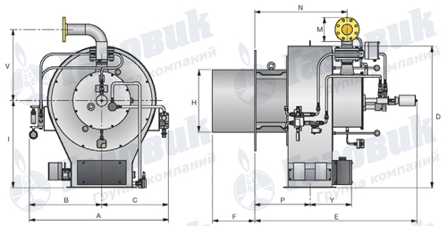 Габаритные размеры Riello ER 4 – 6 – 9 – 12