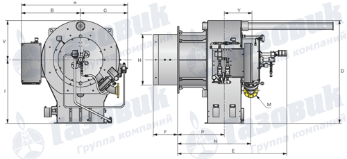 Габаритные размеры Riello ER 16 – 20